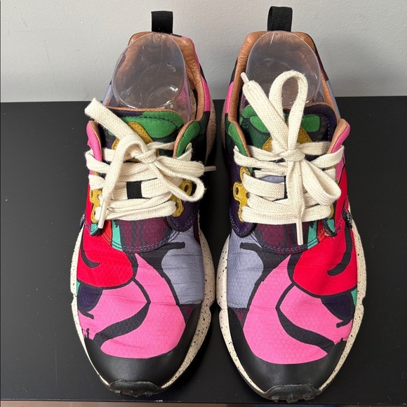 Flower Mountain Jin Lee Pampas Chance Sneakers lace up Pink Red Canvas US7.5 - Picture 6 of 14